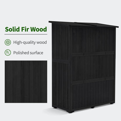 MCombo Outdoor Wood Storage Cabinet, Garden Tool Shed 1900