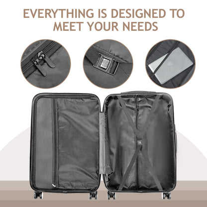 Zimtown 3 Piece Nested Spinner Suitcase Luggage Set With TSA Lock Royal Blue