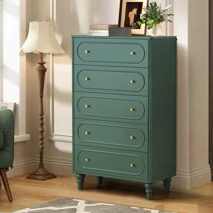 YOCWO 3 Drawer Nightstand, Classic Chest of Drawers with Arc Edge, Walnut