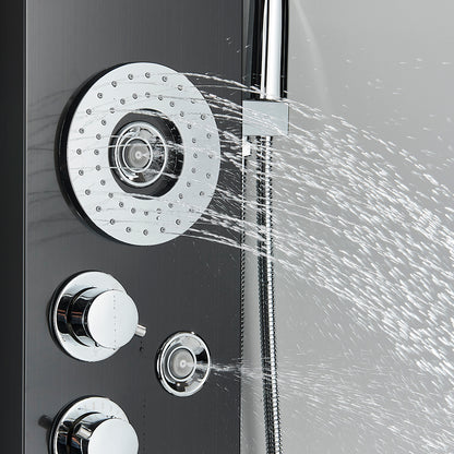 Shower Panel Tower System LED Rain&Waterfall Massage Jet Sprayer Stainless Steel