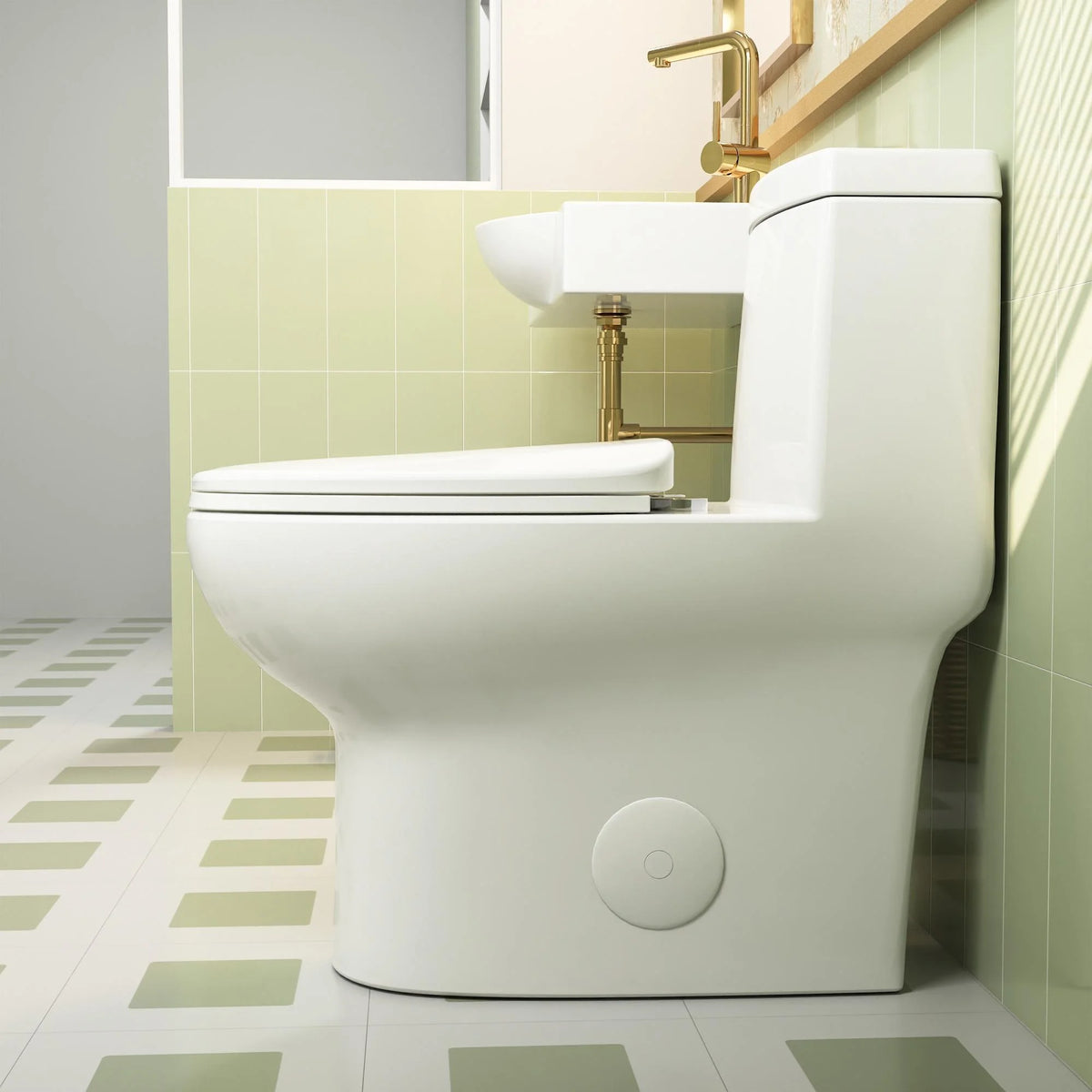 DeerValley Ally 10 in. Rough in Size 1-Piece 0.8/1.28 GPF Dual Flush Elongated Toilet in White, Seat Included