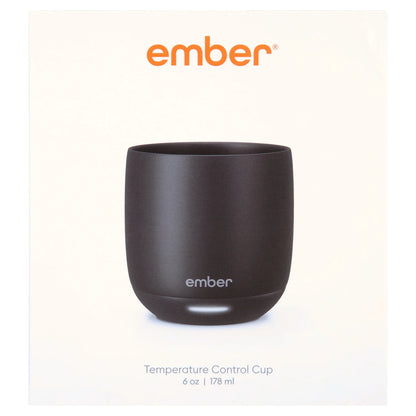 Ember Temperature Control Smart Cup, 6 oz, Black, Up To 1.5-hr Battery Life - App Controlled Heated Cup - Improved Design