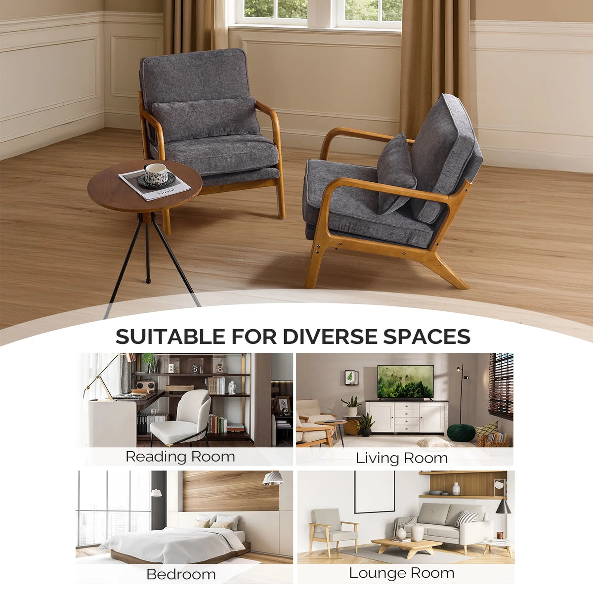 Ktaxon Accent Chair Corduroy Upholstered Armchair, Reading Club Chair with Pillow and Solid Wood Frame for Living Room Bedroom Furniture Off White