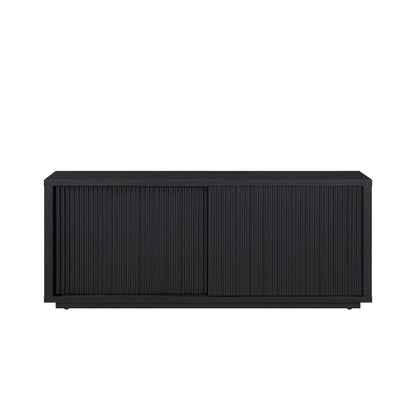Beautiful Fluted TV Stand for TV��s up to 70�� by Drew Barrymore, Rich Black Finish
