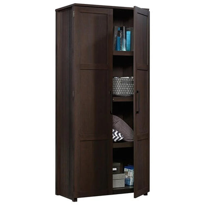 Pemberly Row Contemporary Engineered Wood Pantry in White Finish