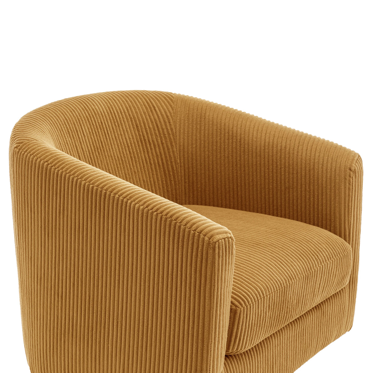 DREAMSIDEA Swivel Barrel Accent Chair for Living Room, Modern Upholstered Round Club Armchair-Cream