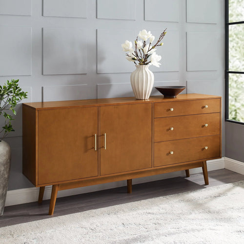 Mid Century Modern 3-Drawer and 2-Door Acorn Sideboard