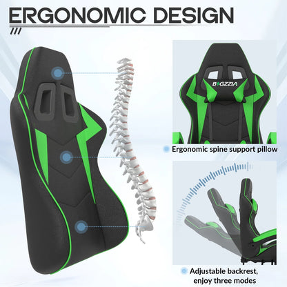Bigzzia Gaming Chair with Footrest, Gaming Chair for Adult with Headrest and Lumbar Support,Red