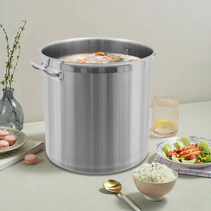 33/52 Quart Stock Pot Stainless Steel Large Kitchen Soup Big Cooking Restaurant for Hotels, Restaurants, Homes