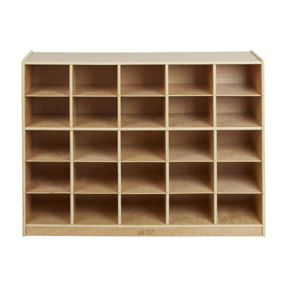 ECR4Kids 25 Cubby Mobile Tray Storage Cabinet. 5×5. Natural