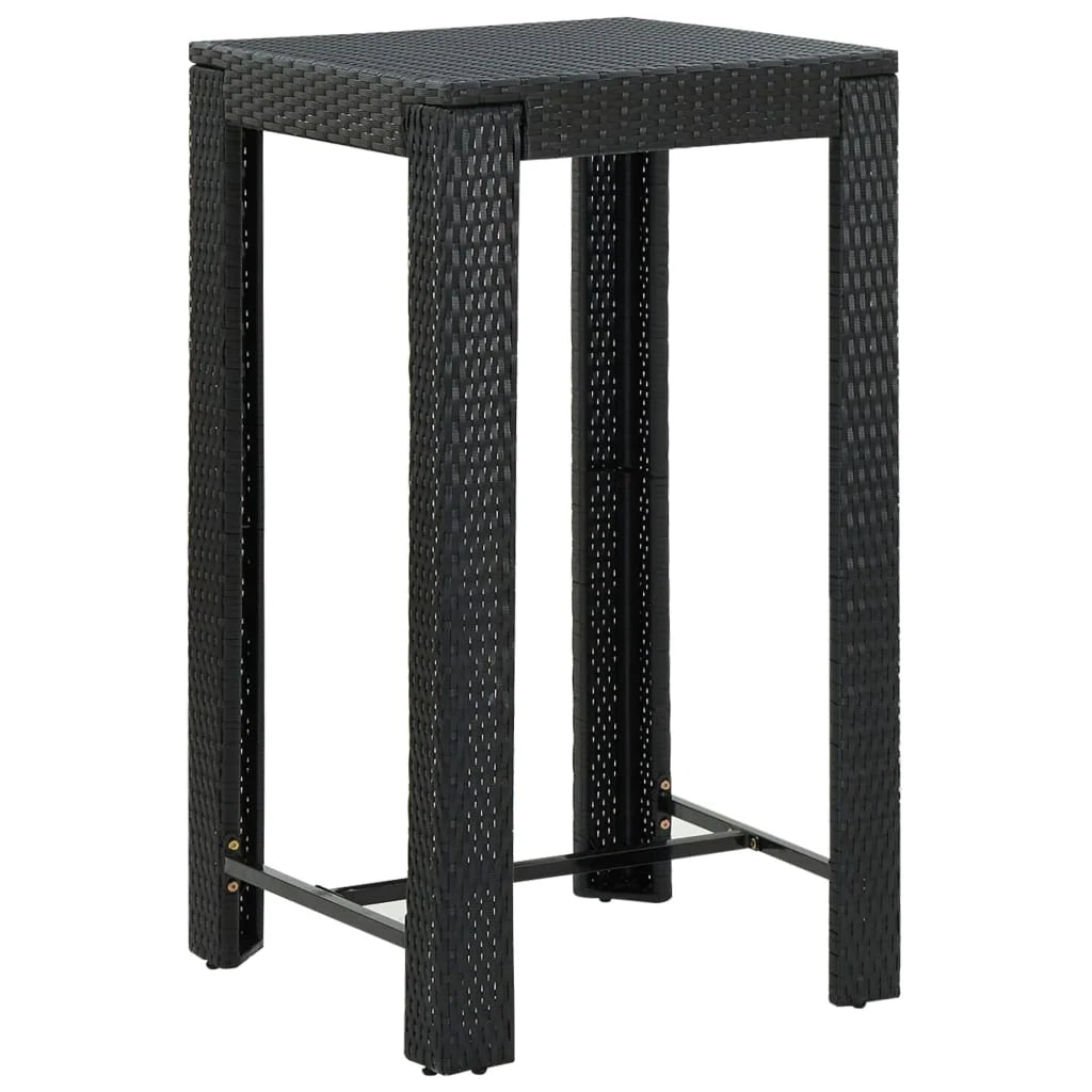 vidaXL Patio Bar Set Outdoor Bistro Set Bar Stool Bistro Table Poly Rattan