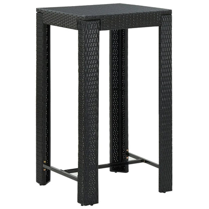 vidaXL Patio Bar Set Outdoor Bistro Set Bar Stool Bistro Table Poly Rattan