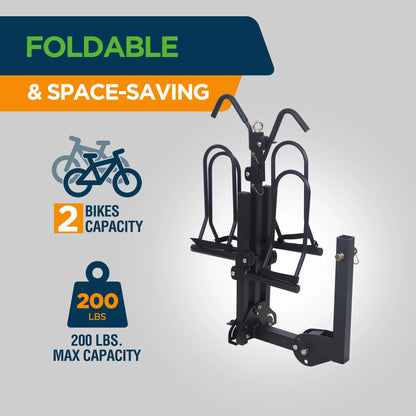 Young Electric Ebike Rack, 200lb Capacity, Alloy Steel Hitch Mount, Fits 5-Inch Fat Tire Bikes, 2-Inch Receiver