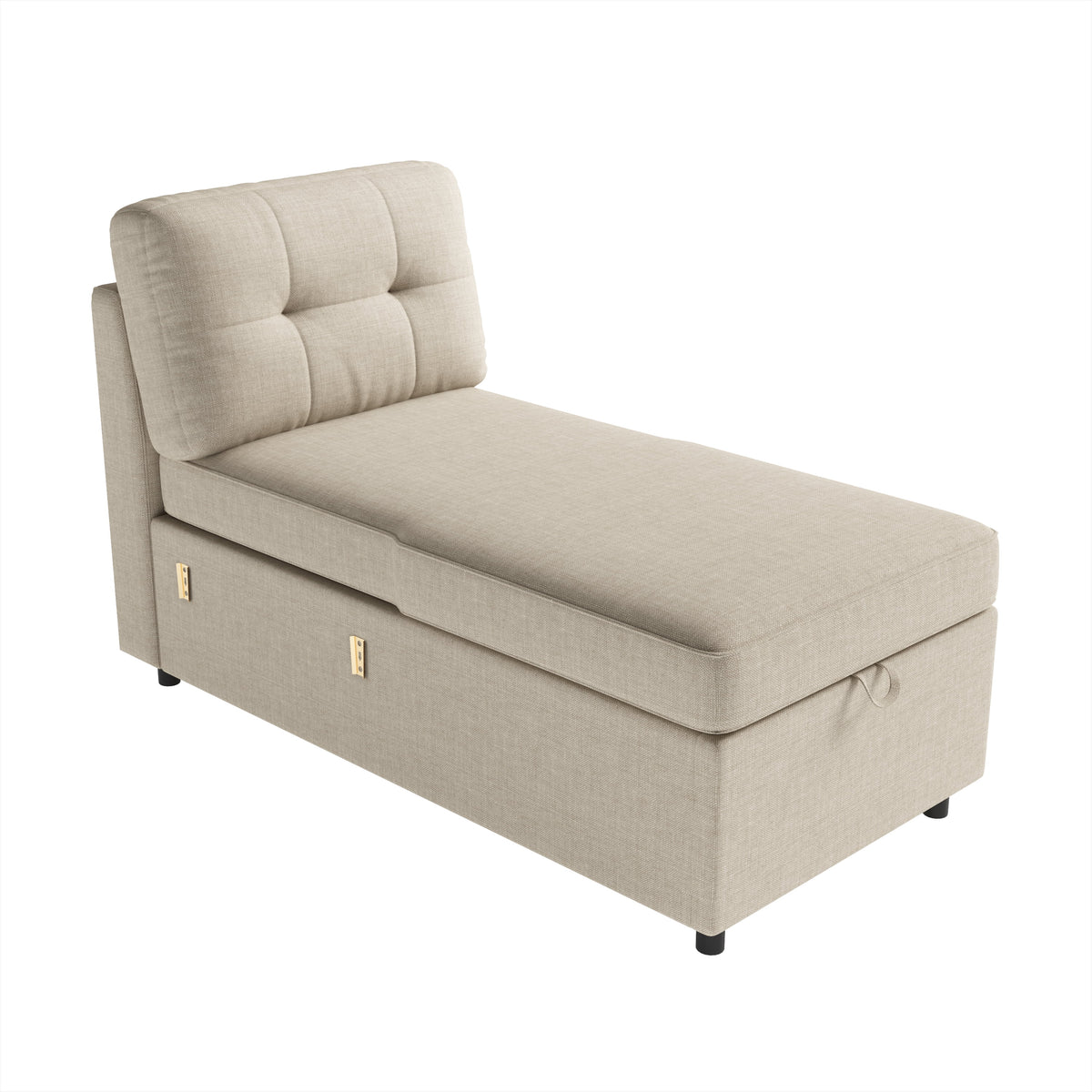 VANACC Sectional Sofa Bed with Storage and Soft Seat ,Reversible Pull Out Couch for Living Room,Beige