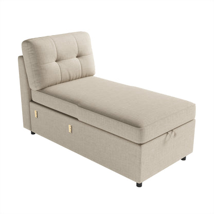 VANACC Sectional Sofa Bed with Storage and Soft Seat ,Reversible Pull Out Couch for Living Room,Beige