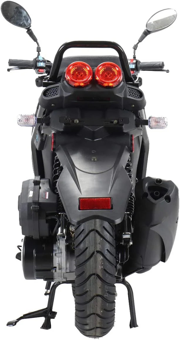 X-Pro Brand New 150cc Gas Moped Motorcycle, 12" Aluminum Wheels Electric/Kick Start Dual Headlights