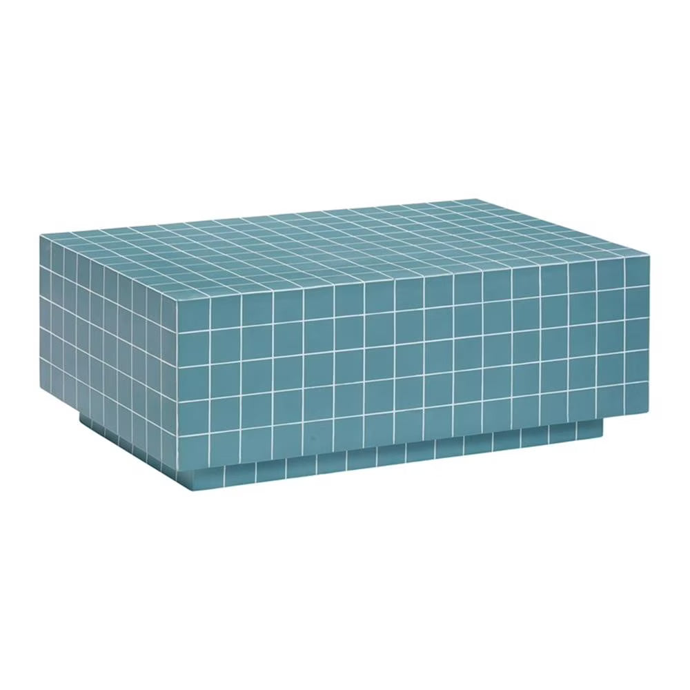 Pemberly Row Contemporary Blue Tile Indoor / Outdoor Coffee Table
