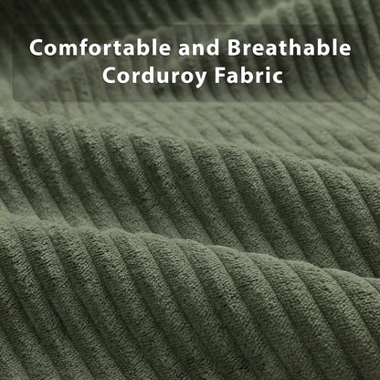 NYBOPAVIS 69" Futon Convertible Sofa Bed, Corduroy Loveseat Sofa Couch for Small Space Green