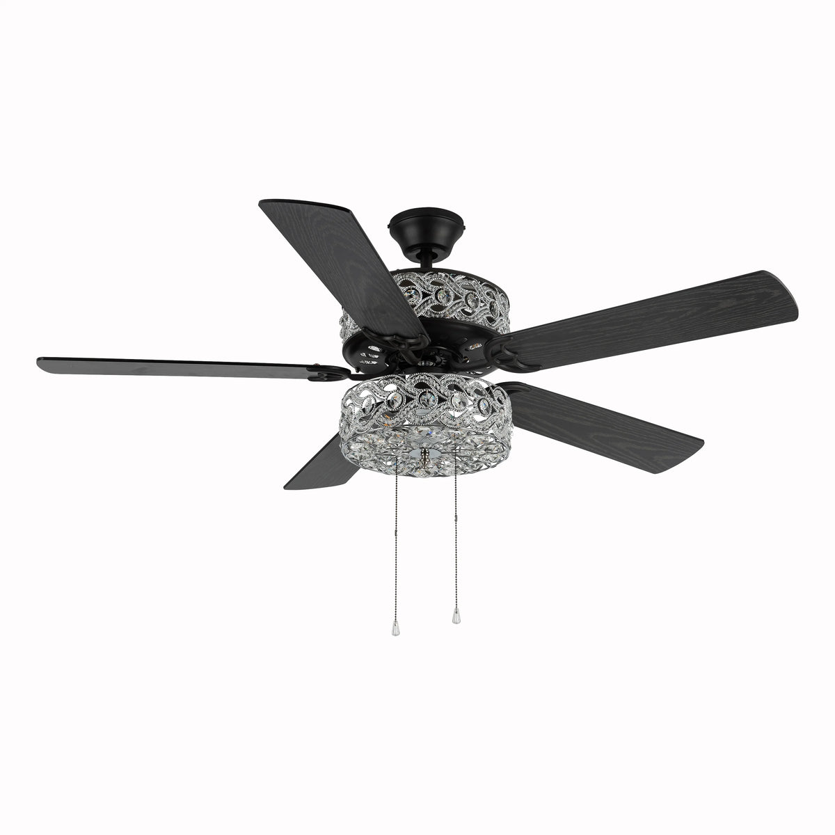 River of Goods 52" 5 Blade Luxe Enlaced Crystal LED Ceiling Fan with Light