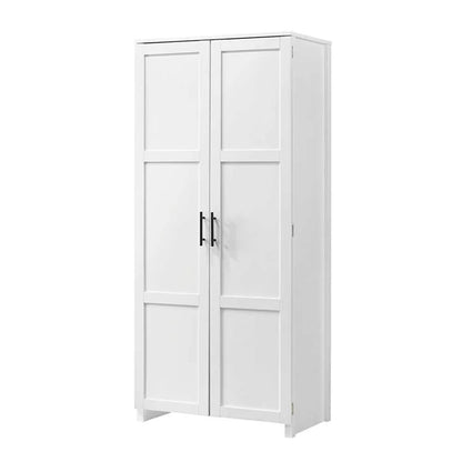Pemberly Row Contemporary Engineered Wood Pantry in White Finish