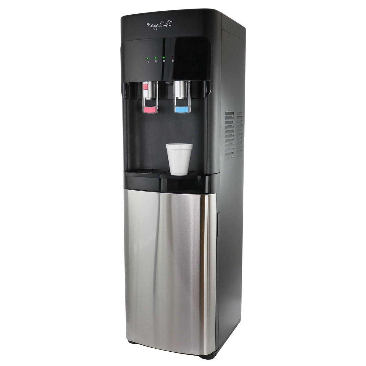 MegaChef Stainless Steel Bottom Load Hot and Cold Water Dispenser 5 Gallon Water Cooler