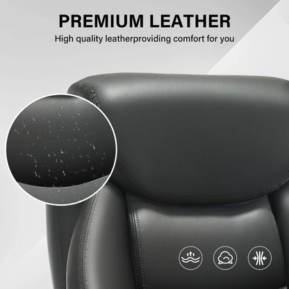 JONPONY Big and Tall Office Chair 500LBS Wide Seat Ergonomic Computer Desk Chair High Back Executive Leather Chair Adjustable Task Chair Lumbar Back Support 8 Hours Heavy Duty Design,Black
