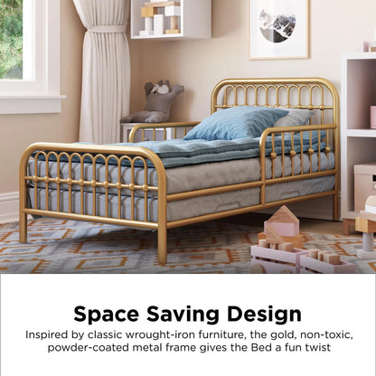 Little Seeds Monarch Hill Ivy Metal Toddler Bed, Gold