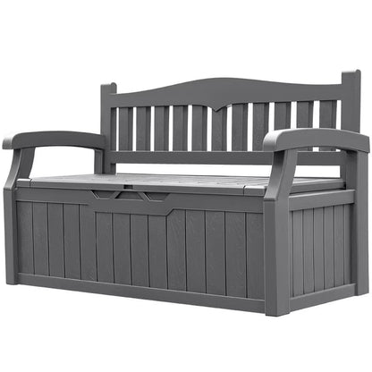Homall 80 Gallon Plastic Storage Bench Made Of Durable Weatherproof Resin And Deck-Box Organized Storage Compartment For Outdoor Patios And Lawns,Black