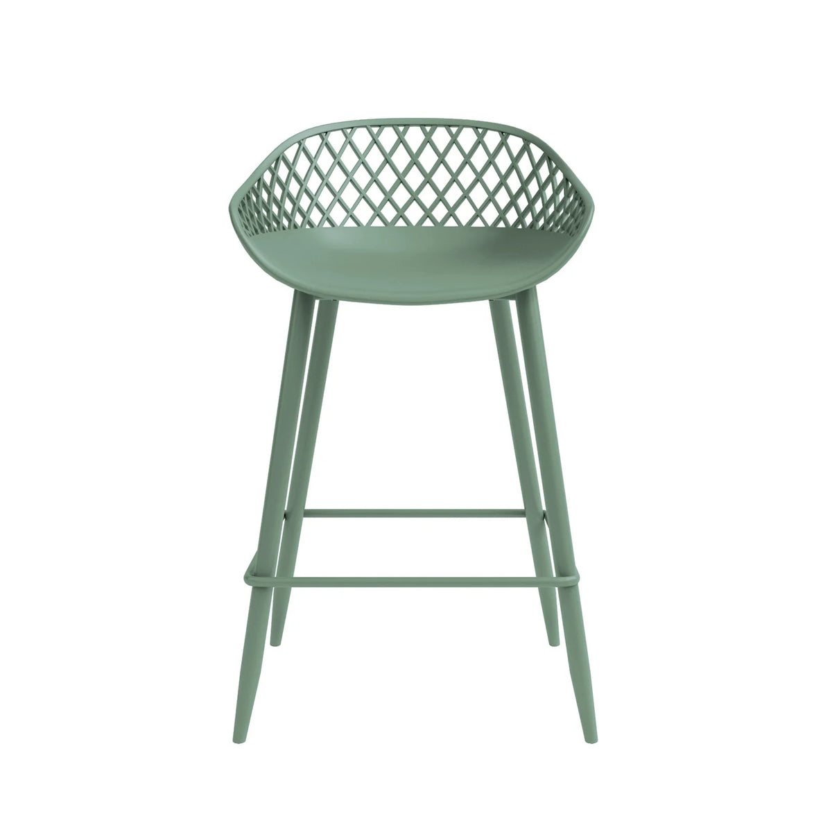 Kurv Indoor and Outdoor Counter Stool - Aloe Green - Set of 2