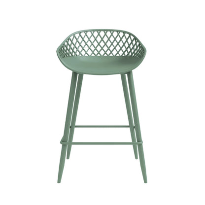 Kurv Indoor and Outdoor Counter Stool - Aloe Green - Set of 2