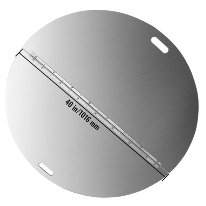 BENTISM Fire Pit Lid Round 40 Inch Foldable Fire Pit Ring Snuff Cover 430 Stainless Steel Fire Pit Spark Screen Cover 3mm Thickness