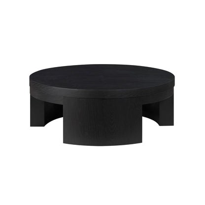 Beautiful Mod Round Coffee Table by Drew Barrymore, Warm Honey Finish