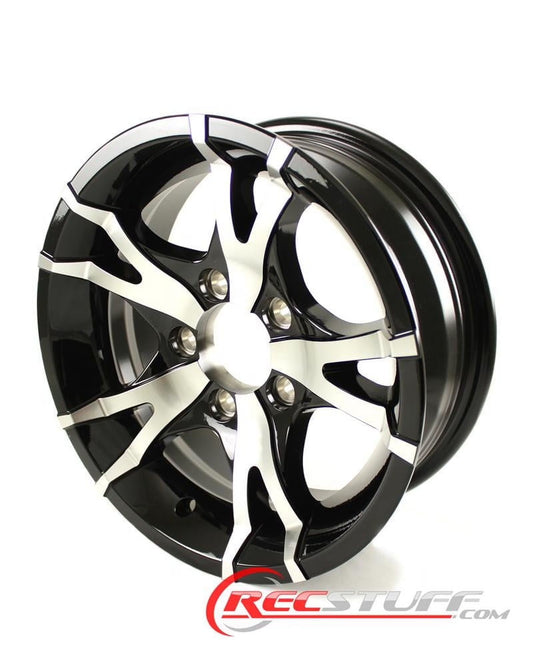 15X6 5-Lug on 4.5" Aluminum T07 Trailer Wheel - Black - T07-56545BM
