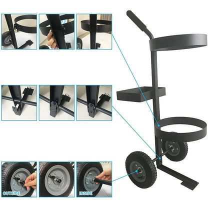 Garden Lawn Yard Wheeled Cart Mobile Gardening Rolling Transport Outdoor Organize Storage Gardening Caddy ?with Gallon Bucket Oxford Bag