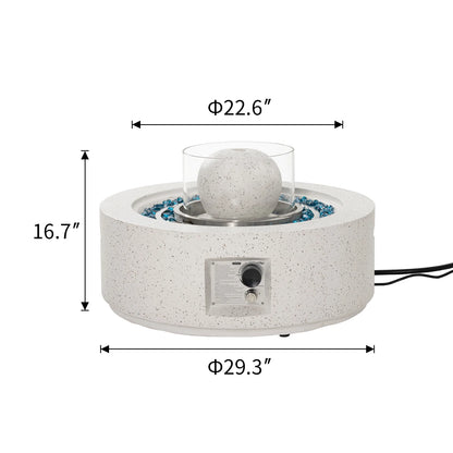 COSIEST 29.3-inch 50,000 BTU Outdoor Propane Fountain Round Fire Pit Table