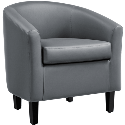Yaheetech Faux Leather Accent Arm Chair For Living Room, Black
