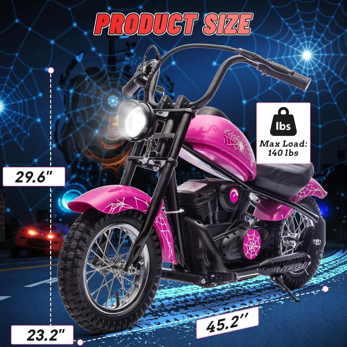 Electric Dirt Bike for Kids, 24V Motor Kids Dirt Bike, Cuoote 250W Ride On Motorcycle up to 15 mph, 150 lb Max Weight, Twist Throttle, Power Display, Rear Suspension, Hand Brake