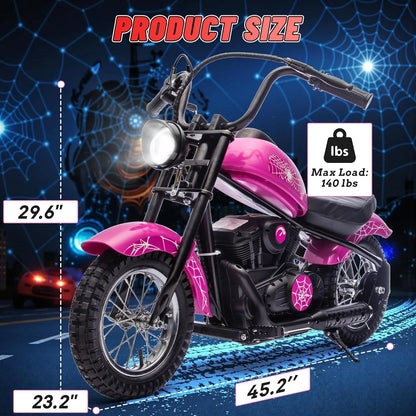 Electric Dirt Bike for Kids, 24V Motor Kids Dirt Bike, Cuoote 250W Ride On Motorcycle up to 15 mph, 150 lb Max Weight, Twist Throttle, Power Display, Rear Suspension, Hand Brake