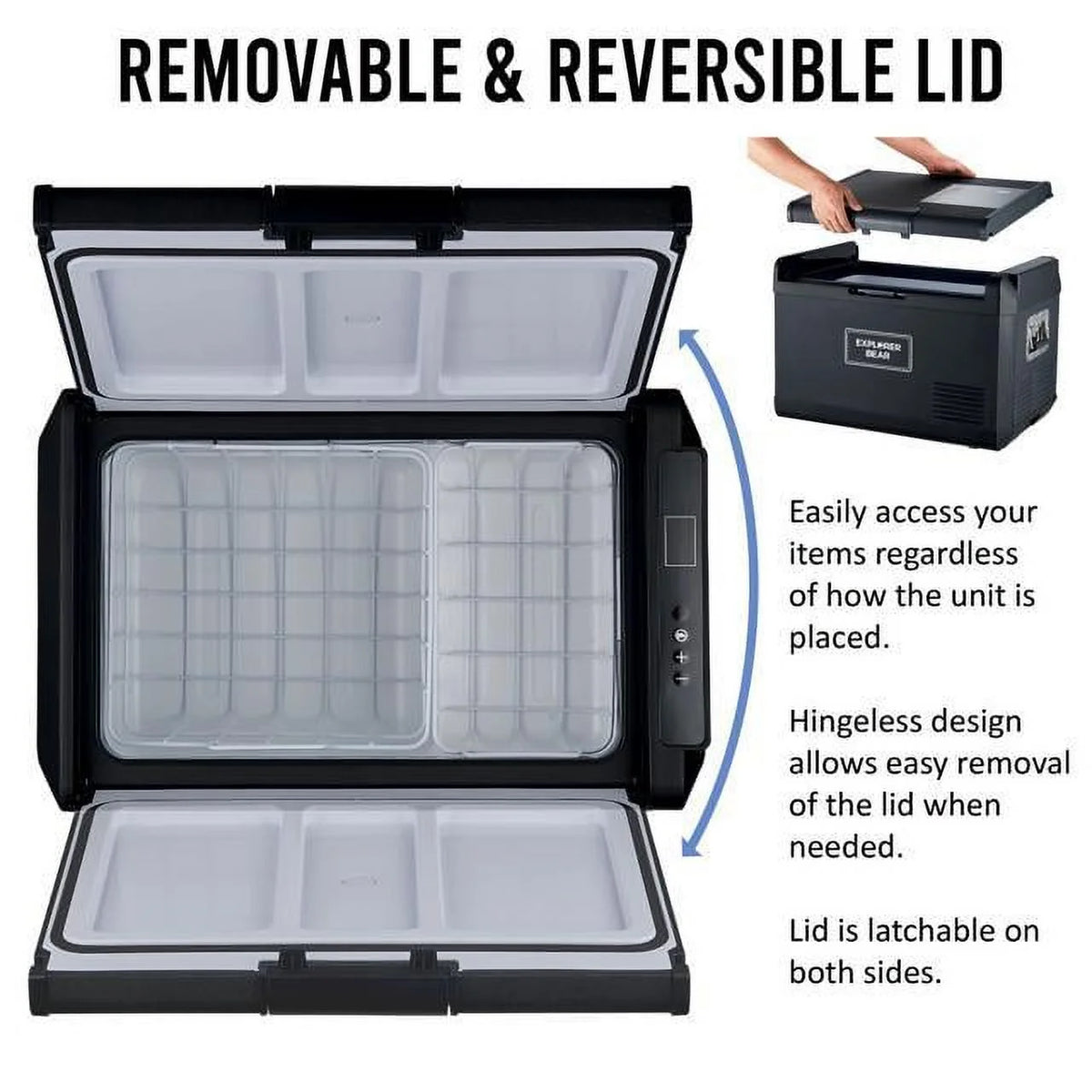 12V Car Fridge 50L 12/24V DC 110-240V AC Portable Freezer Compressor Cooler 0℉-50℉ 3-Year Warranty