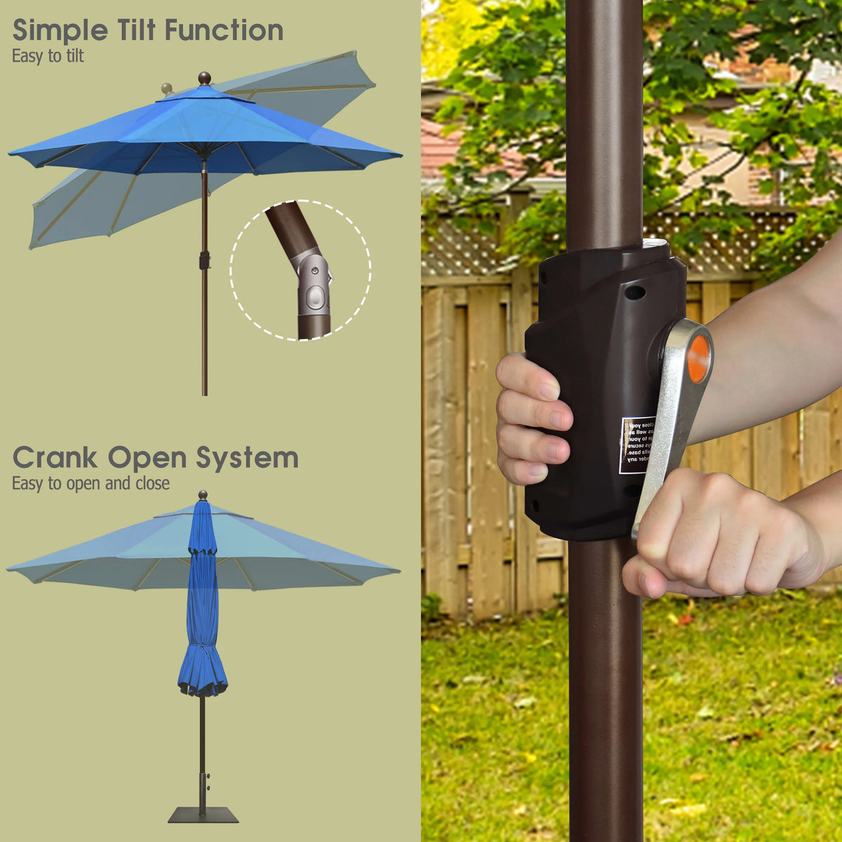 EliteShade 9Ft Market Umbrella Patio Outdoor Table Umbrella��Teal��