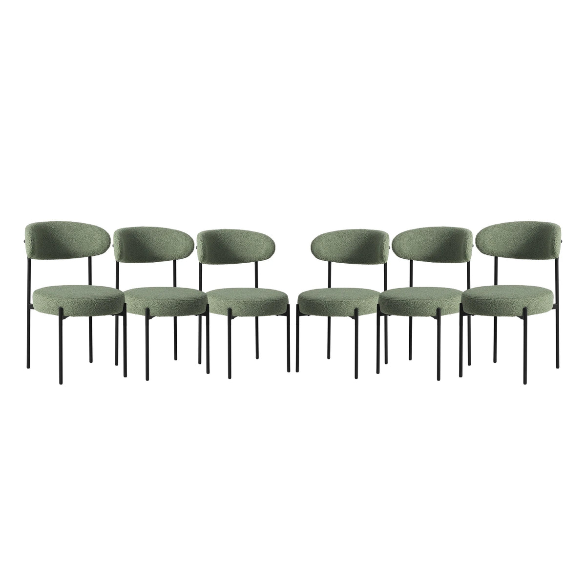 WestinTrends Alexandria Mid-Century Modern Upholstered Sherpa Round Dining Chairs (Set of 4), Sunset Gold