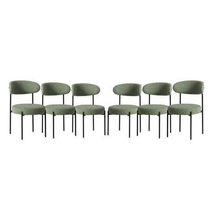 WestinTrends Alexandria Mid-Century Modern Upholstered Sherpa Round Dining Chairs (Set of 4), Sunset Gold