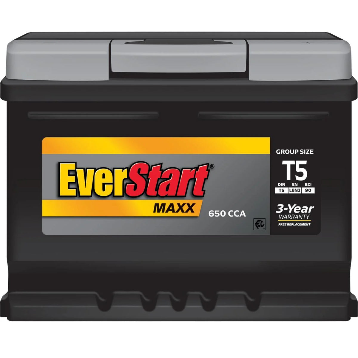 EverStart Maxx Lead Acid Automotive Battery, Group Size T5 12 Volt, 650 CCA 95 RC