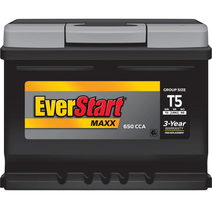 EverStart Maxx Lead Acid Automotive Battery, Group Size T5 12 Volt, 650 CCA 95 RC