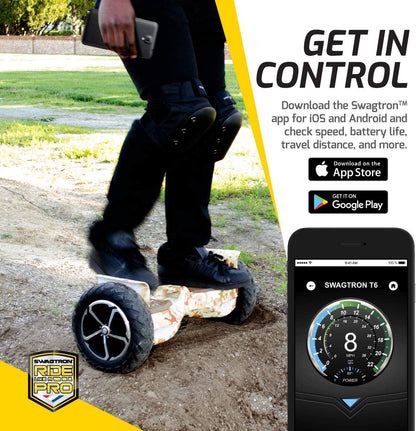 SWAGTRON Swagboard Outlaw Off-Road T6 - Handles Over 420 LBS. Up to 12 MPH. 10″ Rugged Tires