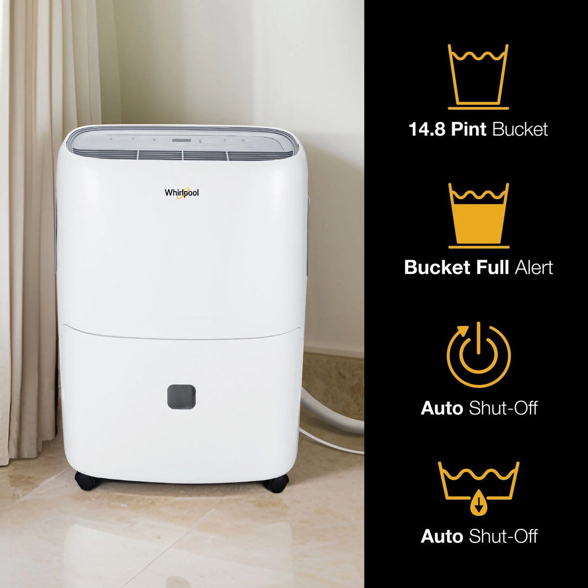 Whirlpool Energy Star 50-Pint 4500 Sq ft Dehumidifier with Pump