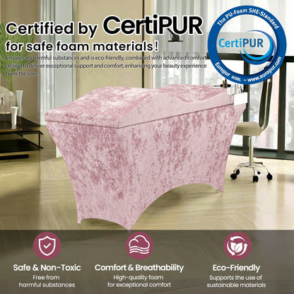 Lash Bed Foam Topper, Massage Table Memory Foam Topper, Ergonomic Curved Mattress Topper Lash Bed Cushion for Beauty Salon (71 Inches X 23.6 Inches(180cm X 60cm))