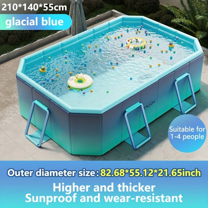 Adult Swimming Pool, Family Large Swimming Pool, Including Multiple Components, Durable PVC Material, Ideal For Outdoor Recreation, Summer Parties, Holidays And Family Gatherings