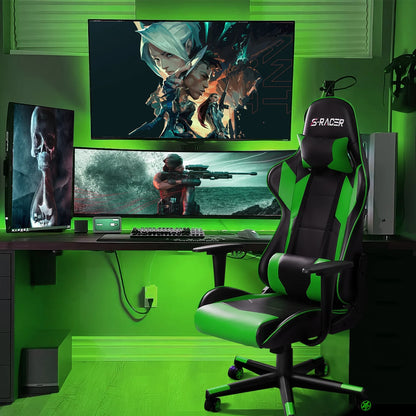 Homall Gaming Chair office Chair with Headrest & Lumbar Support, Pink