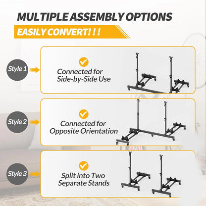 Vertical Bike Stands (2 Pack)��Standing Bike Rack for Garage Floor��Upright Bicycle Floor Stand Indoor Bike Holder with Adjustable Height for Garage & Apartment - for Wheels Sizes up to 29��